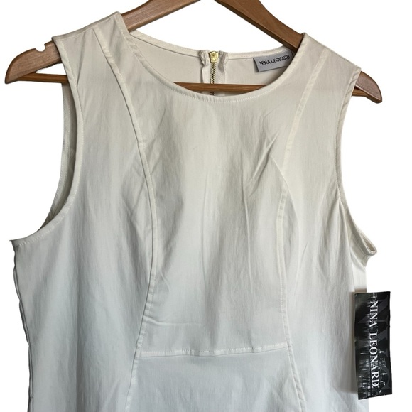 Nina Leonard Ivory Sleeveless Dress Size M - Picture 2 of 7